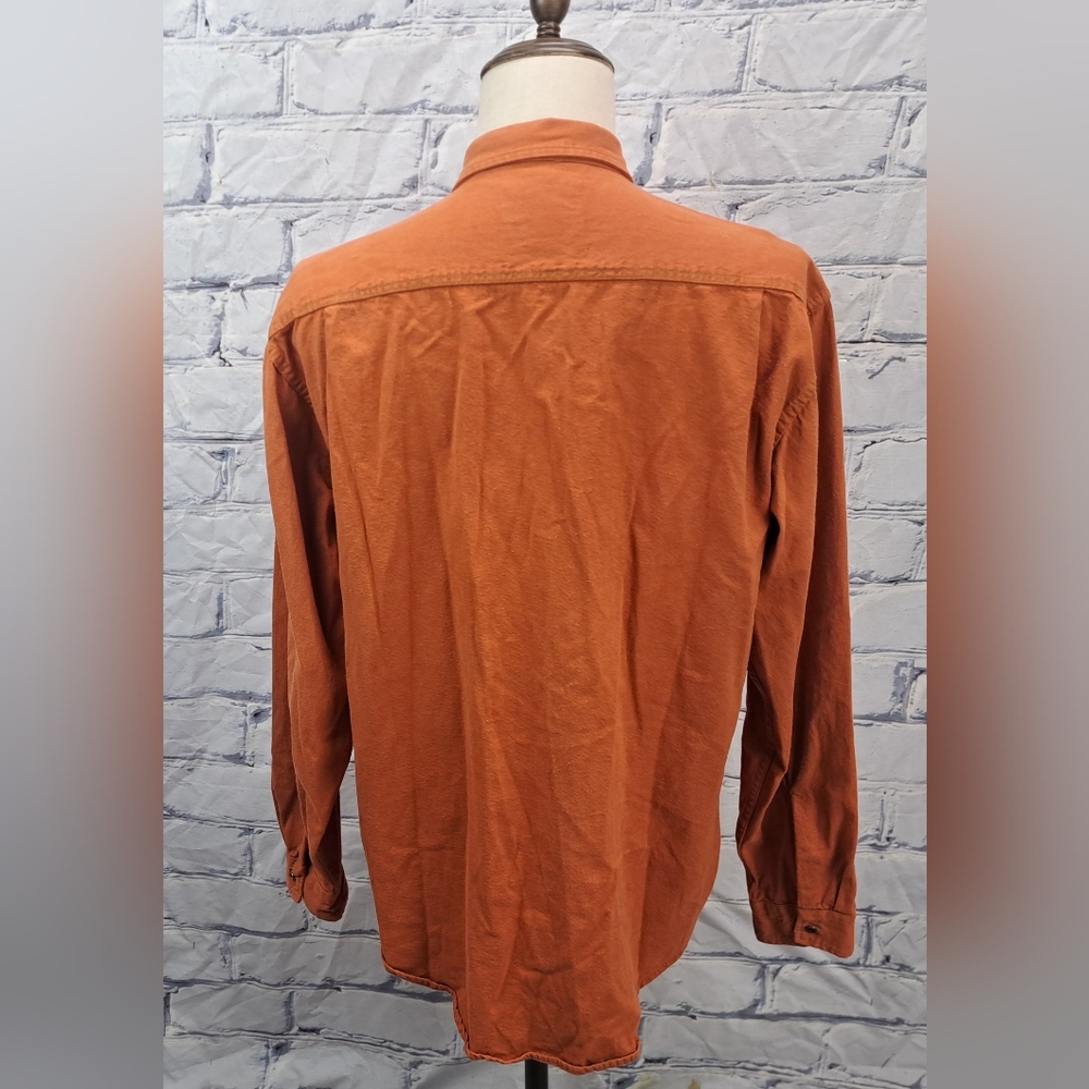 Levi's Men's Vintage 90s Denim Shirt Orange Button Down Size Large - Picture 14 of 16